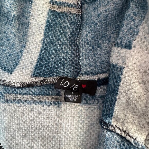 Love Plaid Sherpa Zip-Up Hooded Jacket - Size L - Picture 4 of 5